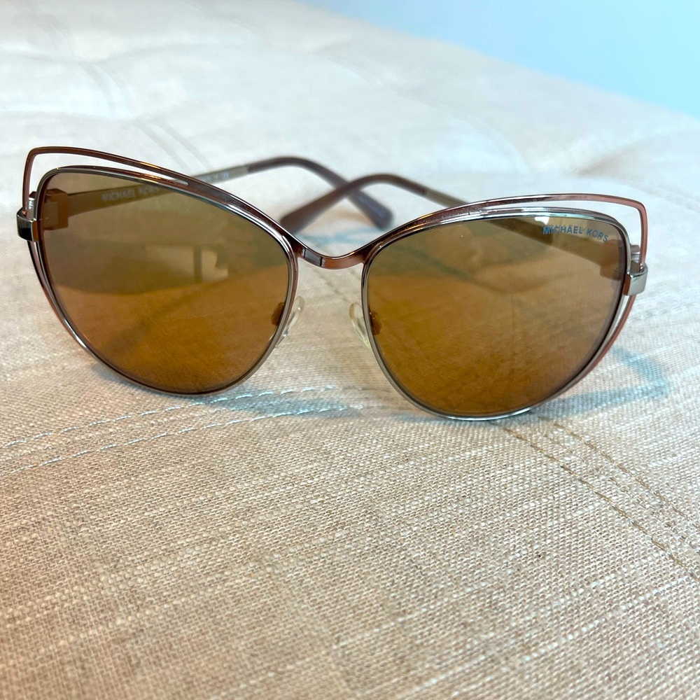 Michael Kors- Two-tone rose gold & silver cat eye sunglasses